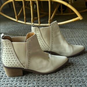 Dolce Vita Studded Cream Ankle Boots